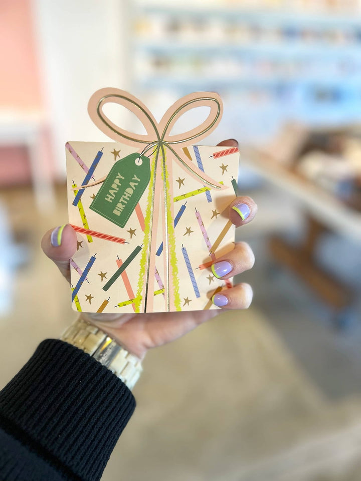 Birthday Gift Star Candles Greeting Card