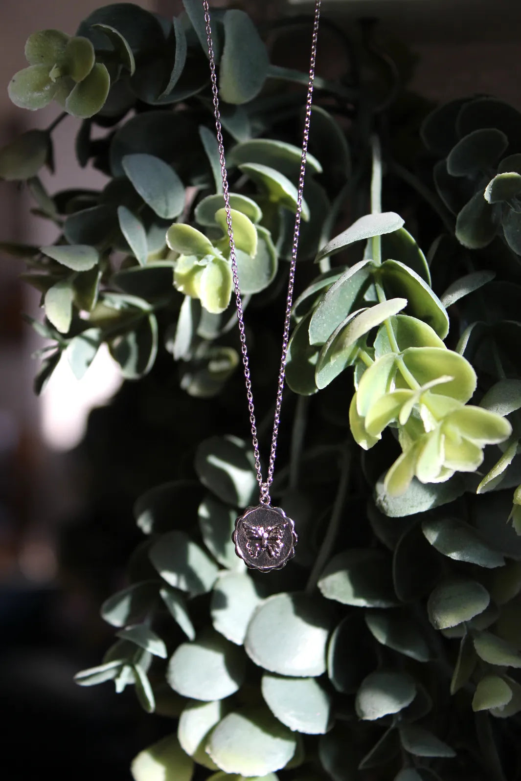 Butterfly Coin Necklace