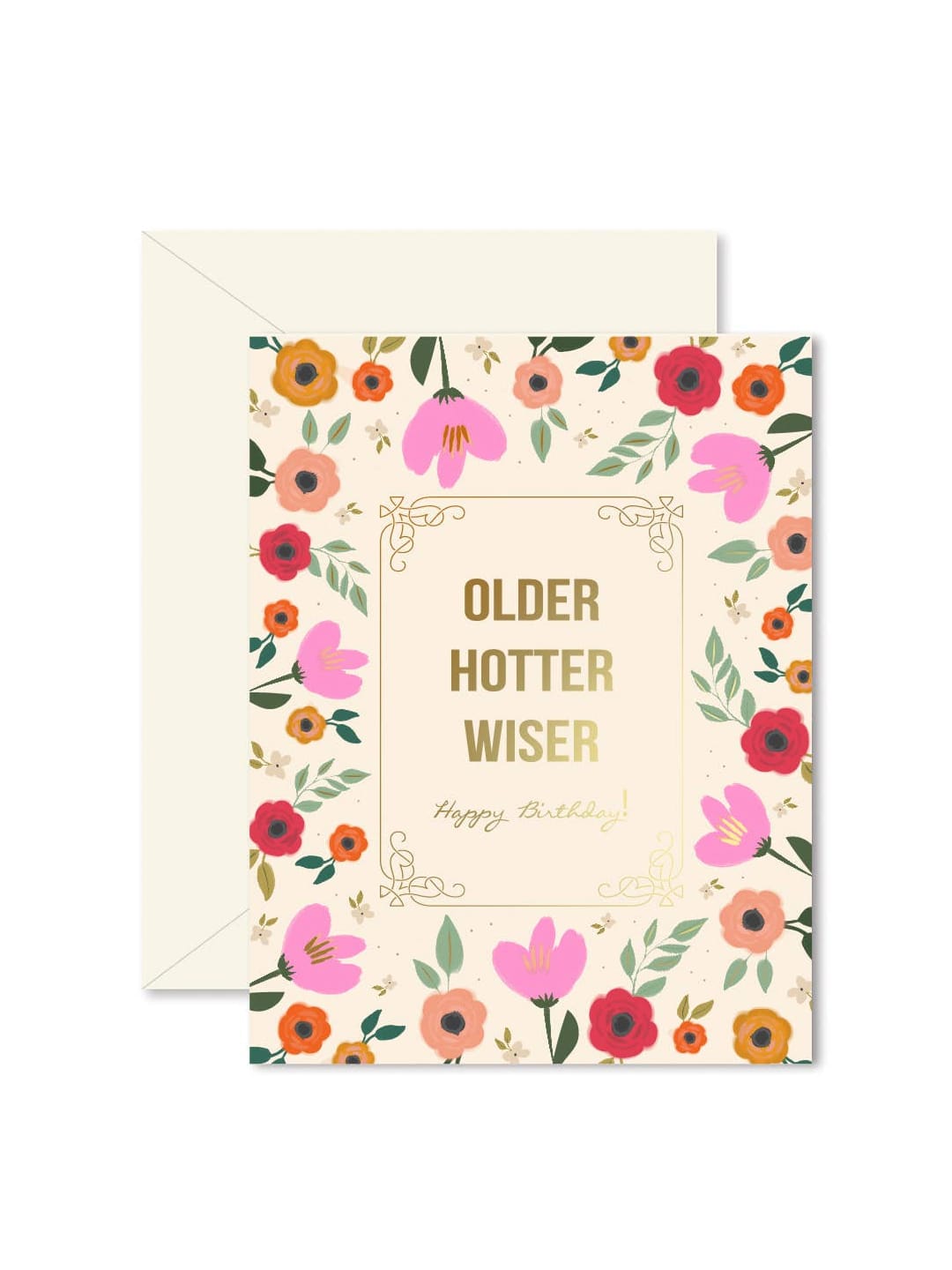 Older Hotter Wiser Birthday Card