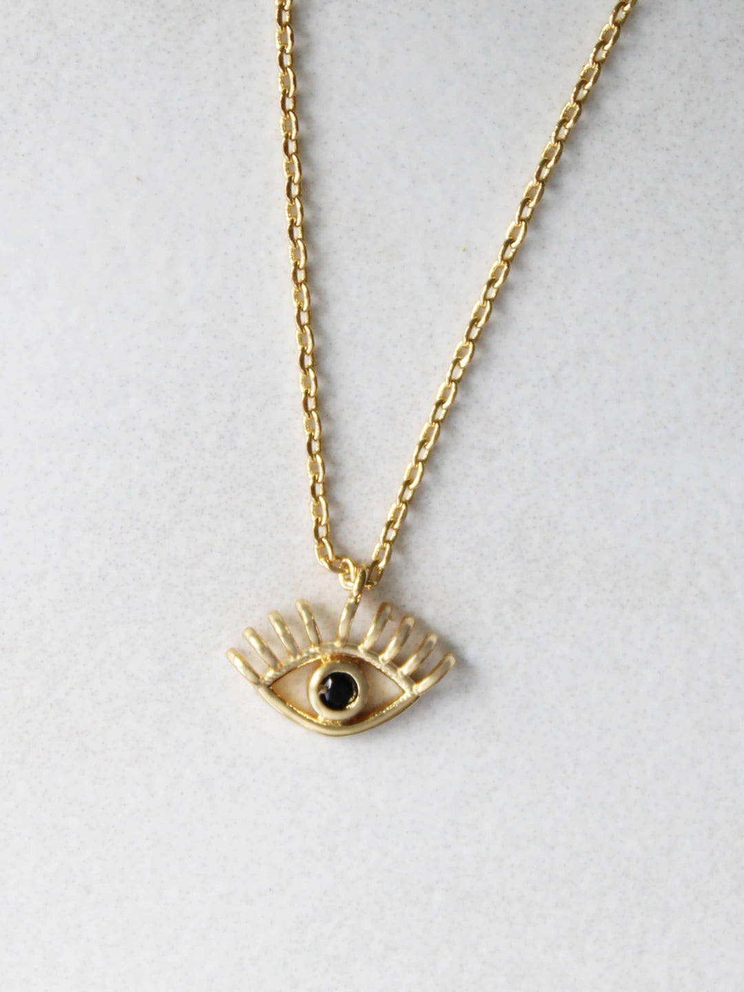 Black CZ Evil Eye Necklace