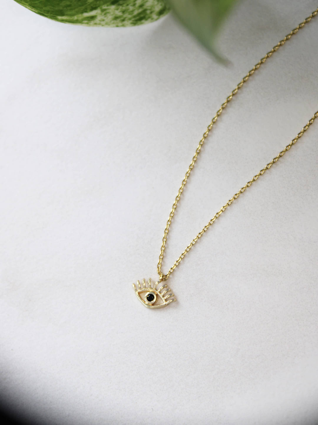 Black CZ Evil Eye Necklace