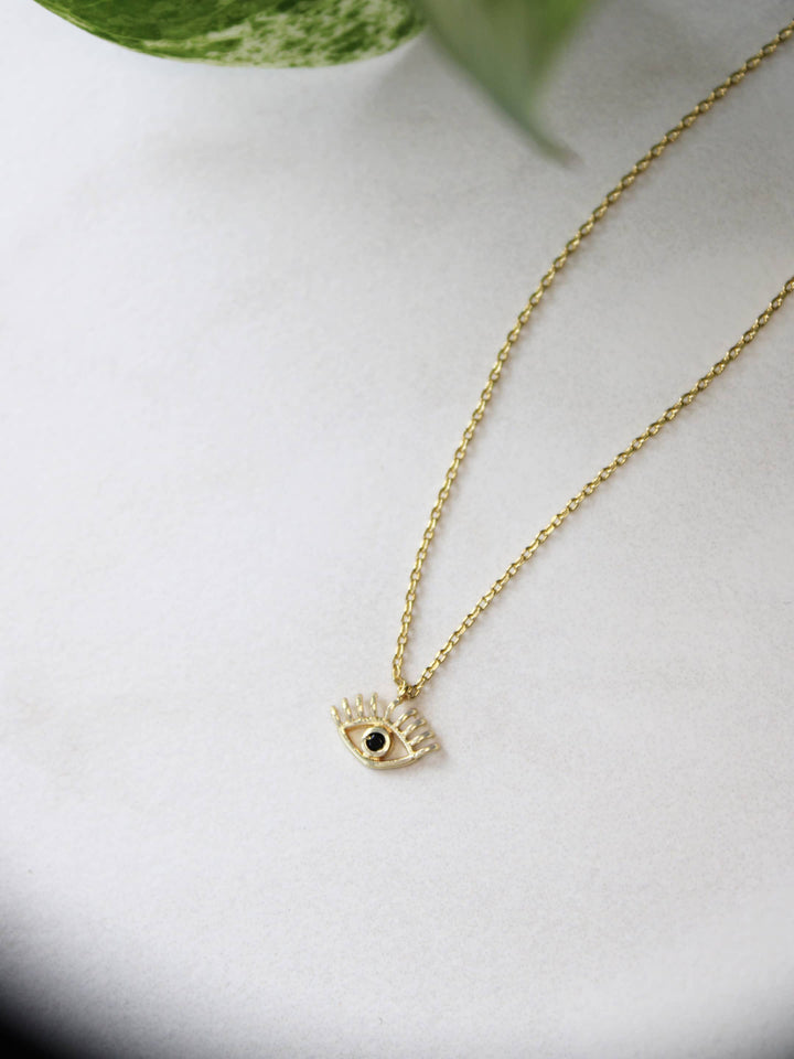 Black CZ Evil Eye Necklace