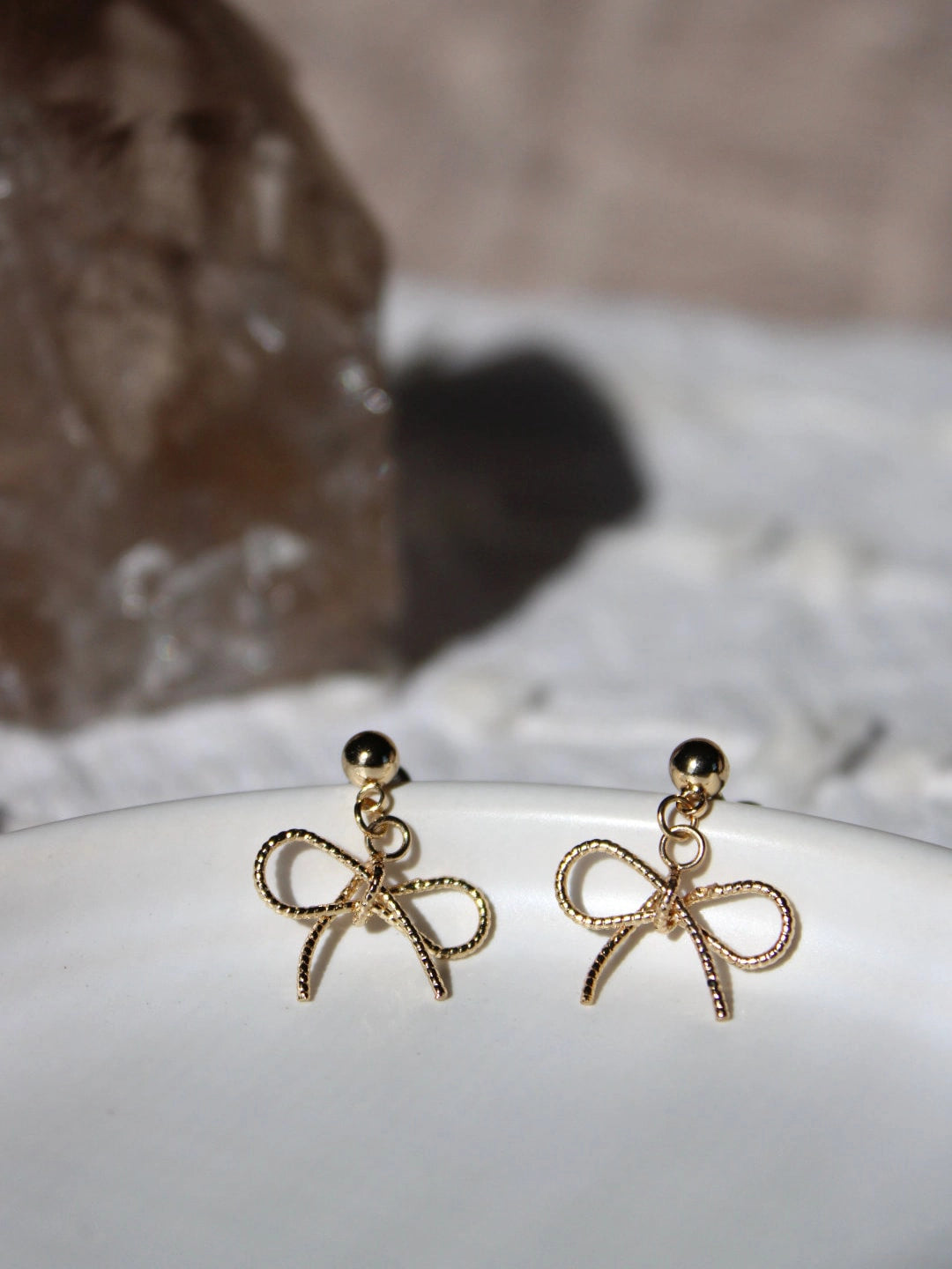 Coquette Drop Bow Stud Earrings