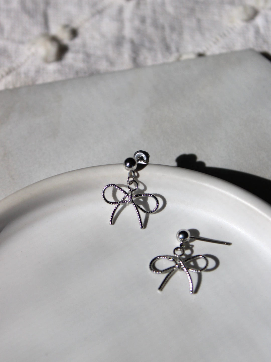 Coquette Drop Bow Stud Earrings