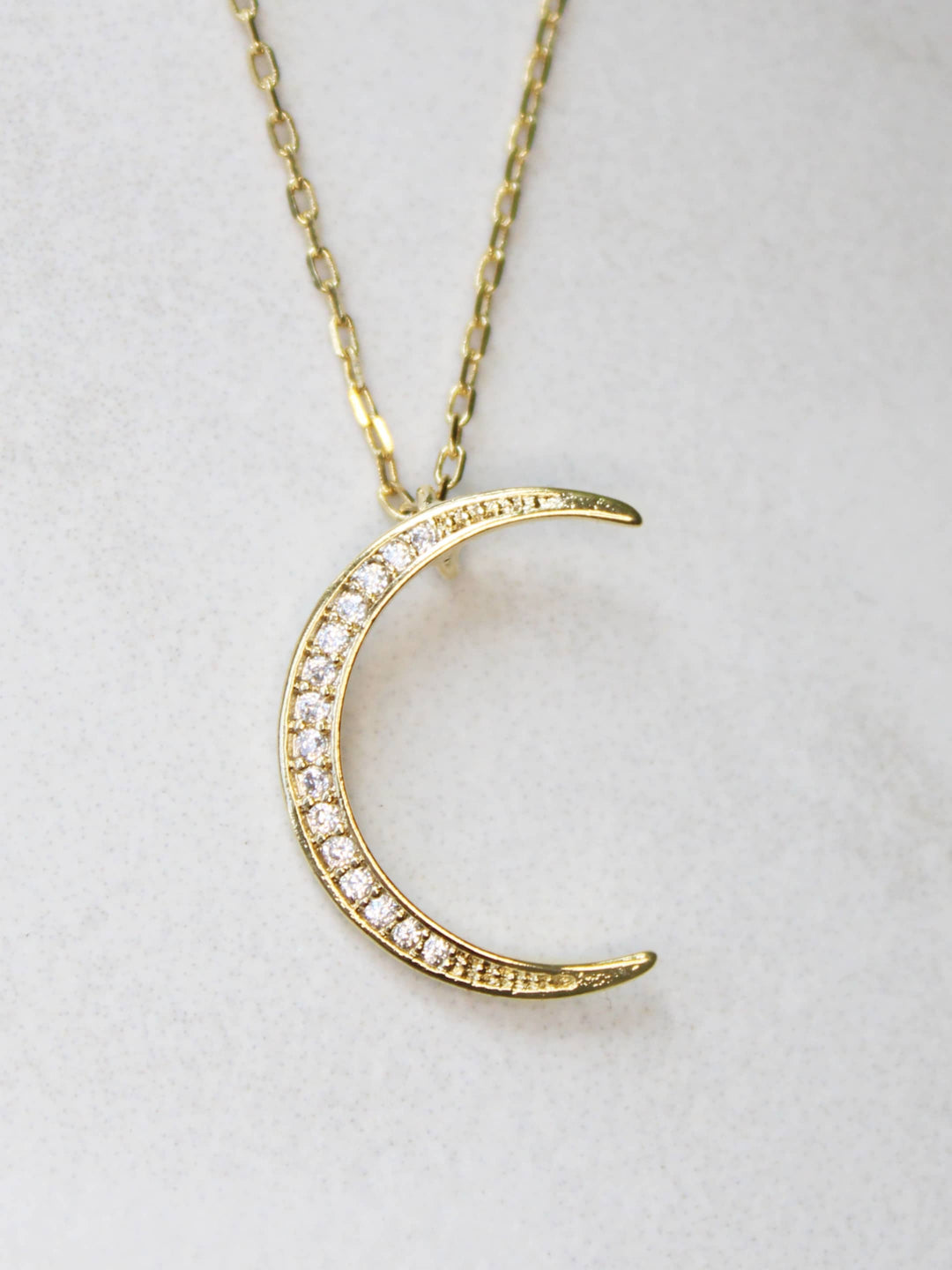 CZ Crescent Moon Necklace