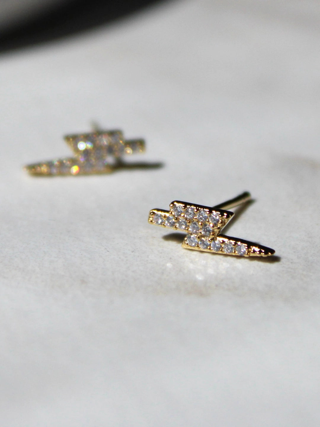 CZ Lightening Bolt Earrings
