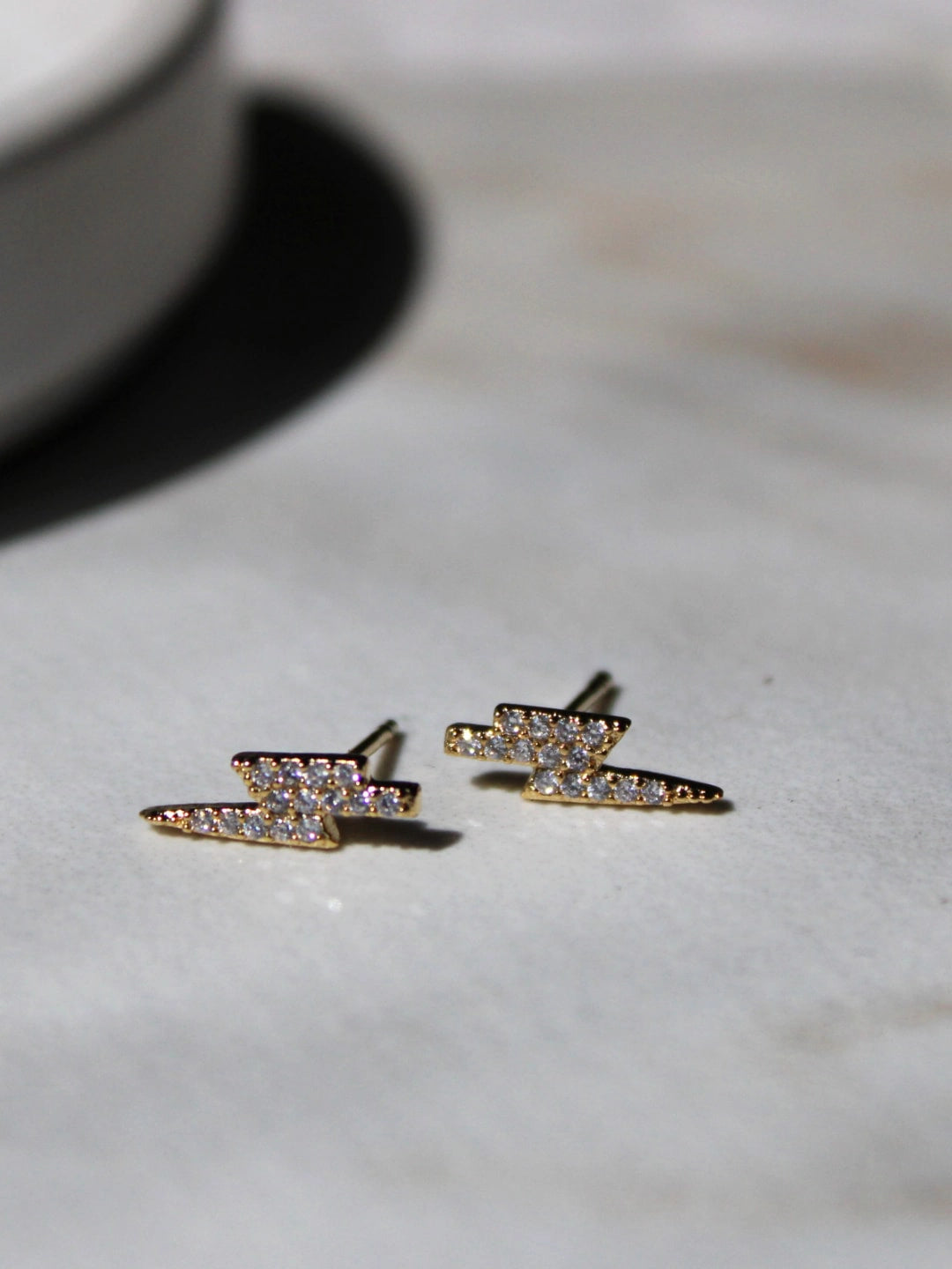 CZ Lightening Bolt Earrings