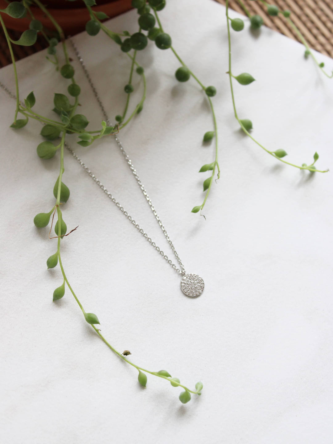 CZ Pave Circle Necklace