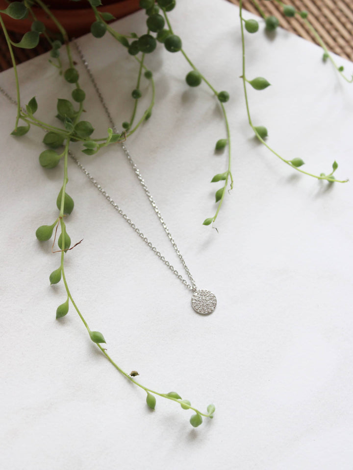 CZ Pave Circle Necklace