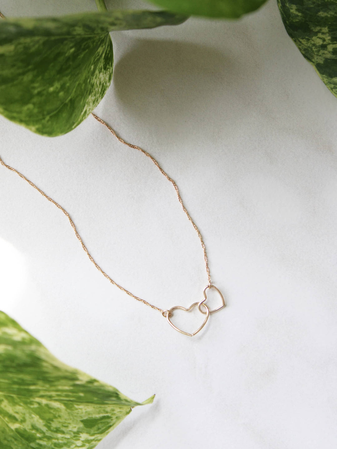 Double Linked Hearts Necklace