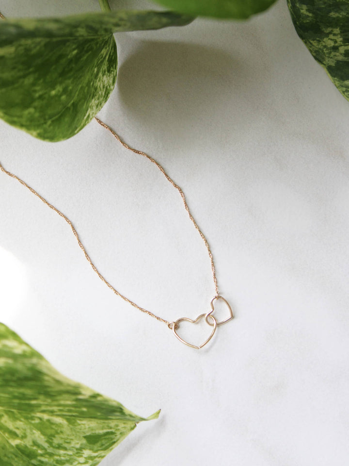 Double Linked Hearts Necklace