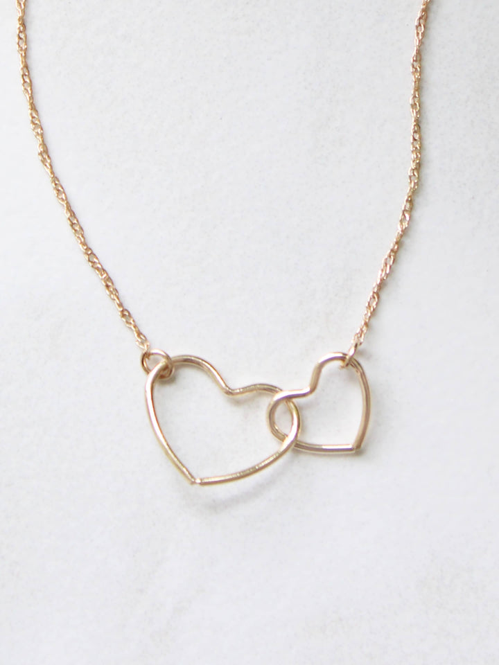 Double Linked Hearts Necklace