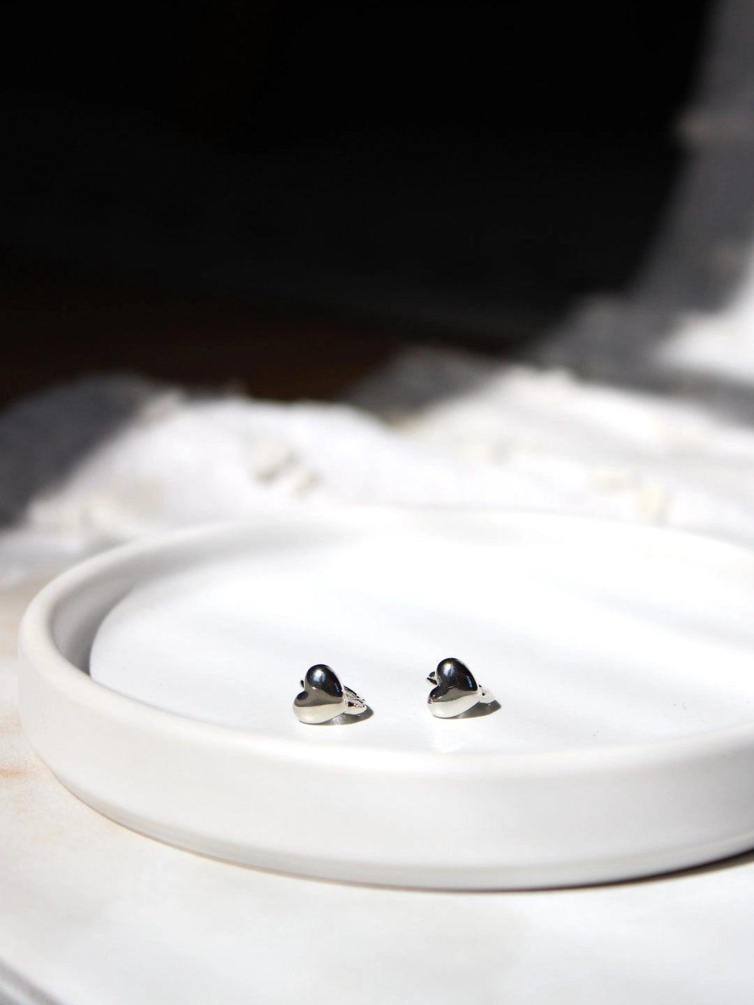 Heart Huggie Hoop Earrings