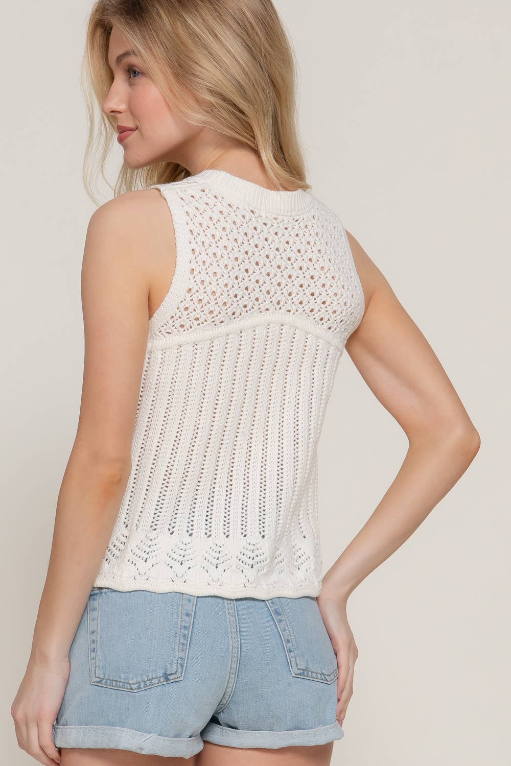 Jessie Sleeveless Crochet Tank Top