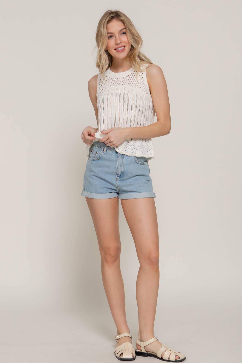Jessie Sleeveless Crochet Tank Top