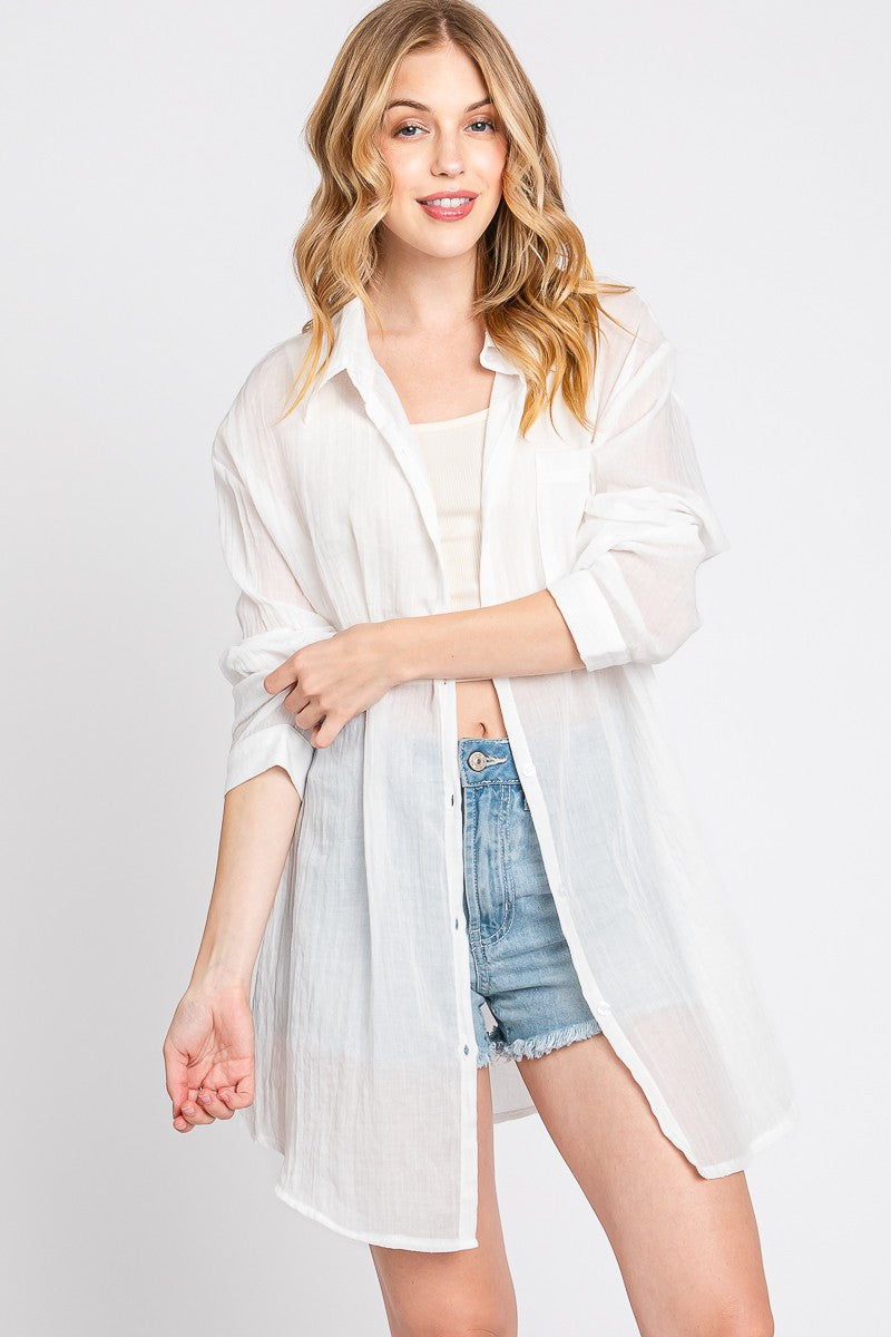 Mae Oversized Sheer Shirt
