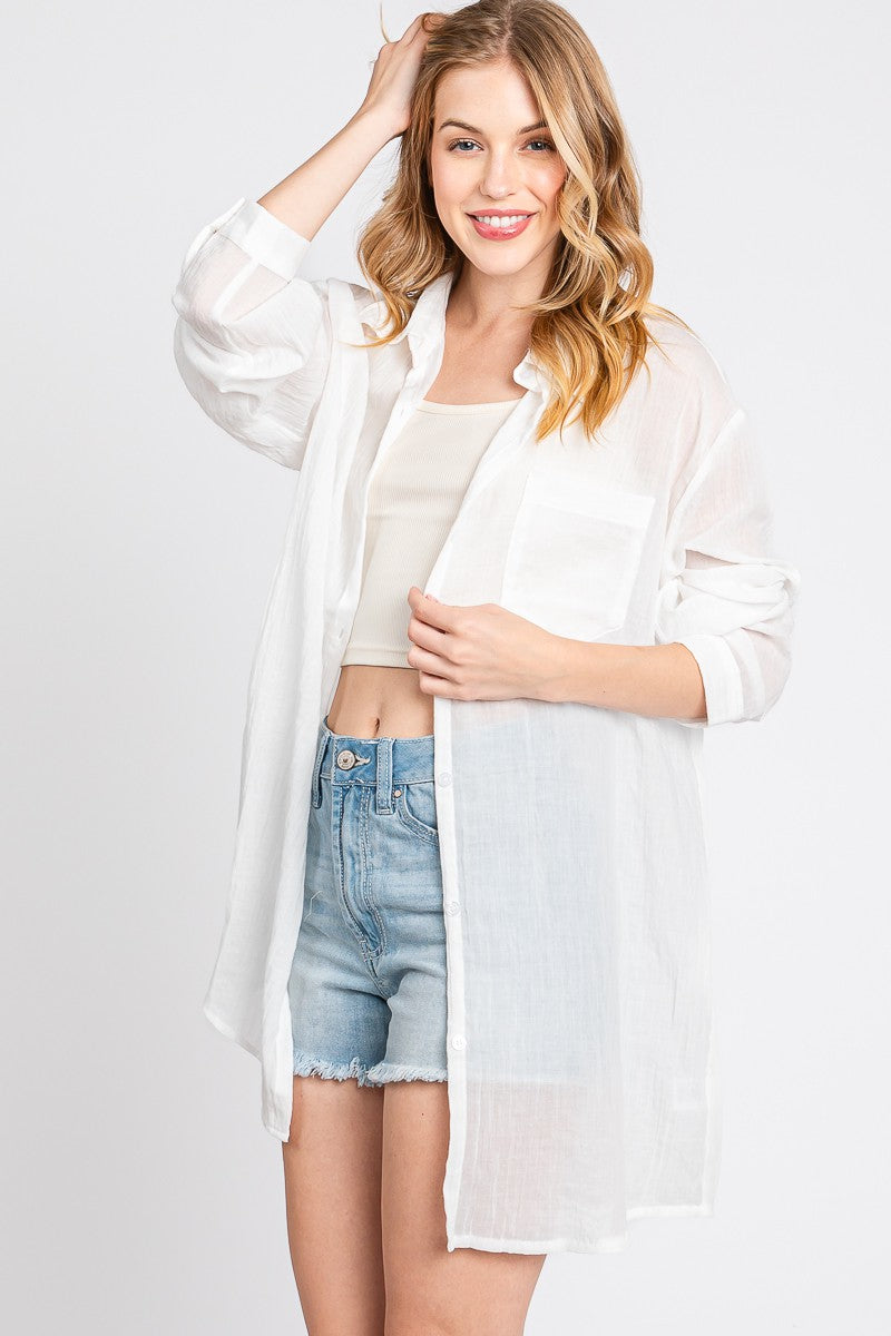 Mae Oversized Sheer Shirt
