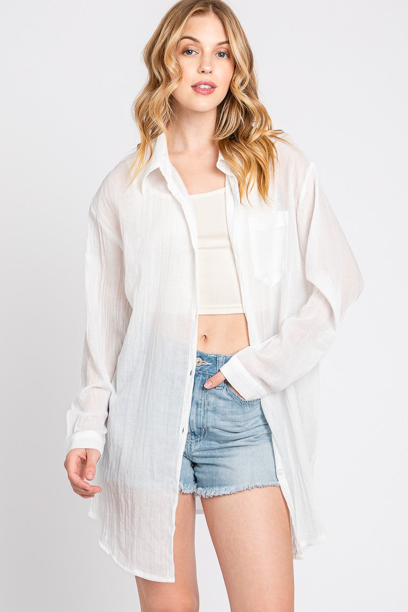 Mae Oversized Sheer Shirt