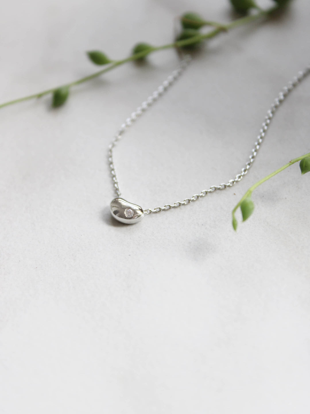 Old Money CZ Bean Necklace