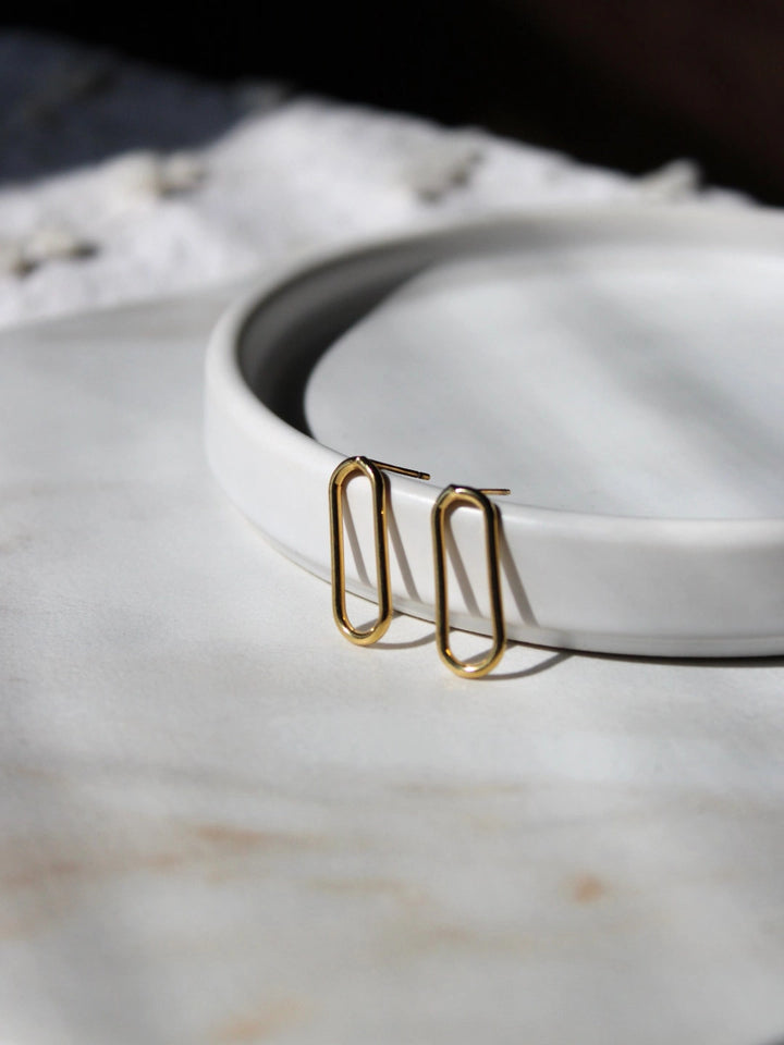 Oval Stud Earrings