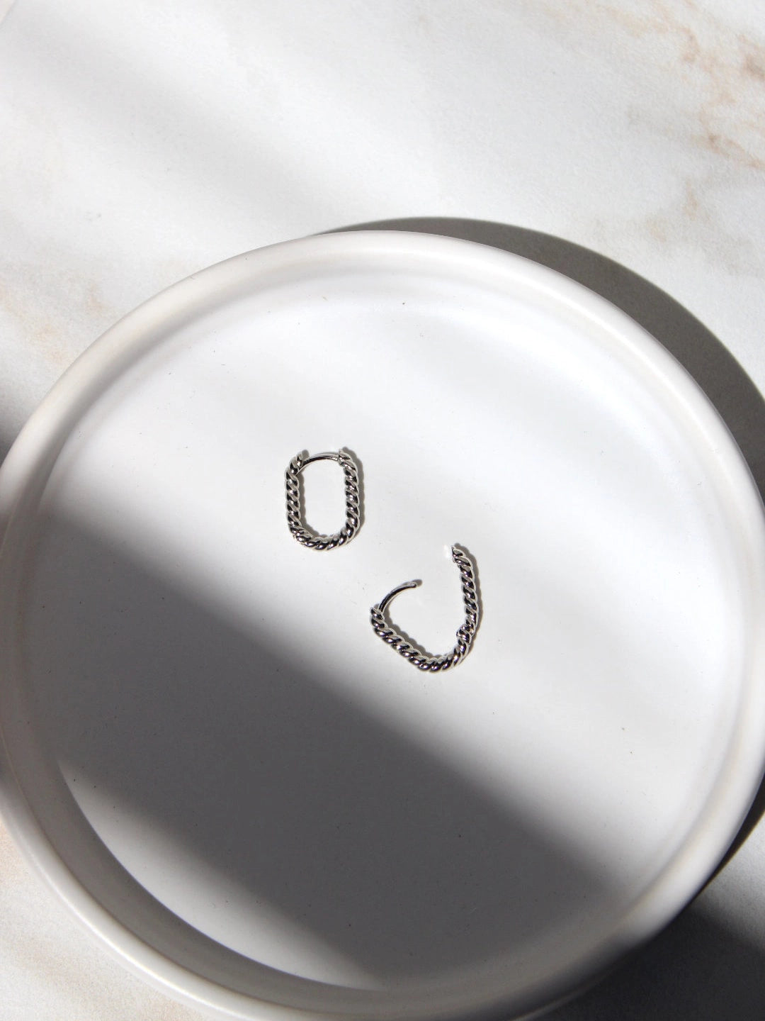 Oval Twist Hoop Earrings